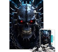 Rompecabezas para adultos de 1000 piezas con forma de calavera cadena metálica y esqueleto Un desafío para la inteligencia Juguetes adictivos Juego práctico Regalos ideales para mujeres Tamaño 75x50cm