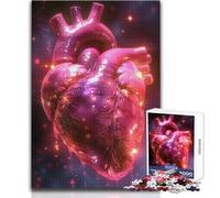 Rompecabezas para Adultos de 1000 Piezas con Forma de corazón anatómico Brillante, Relajante y Tranquilo, Ajuste Firme, Corte Limpio, Juguete para Jugar, tamaño 38x52cm