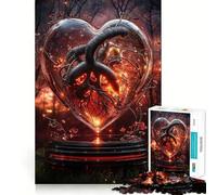 Rompecabezas para Adultos de 1000 Piezas con Forma de corazón ardiente en Cristal,articulaciones Suaves,Divertido Juego de concentración Mental,Juego Casual,Regalo de cumpleaños (38x26cm)