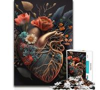 Rompecabezas para Adultos de 1000 Piezas con Forma de corazón Humano, un desafío difícil, cumpleaños para Mayores de 14 años, 50x75cm