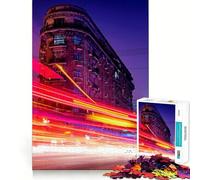 Rompecabezas para Adultos de 1000 Piezas con Forma de lámpara de Destellos de la Ciudad de Shanghái Juego de Ajuste preciso Juguete Inteligente para ejercitar la Mente Regalo Ideal para cumpleaños