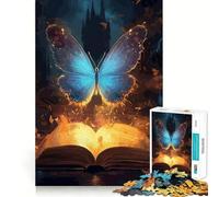 Rompecabezas para Adultos de 1000 Piezas con Forma de Mariposa Libro mágico de Corte preciso Juguete de Juego cognitivo Tiempo de Juego Relajante Decoración navideña para la Pared (50x75cm)