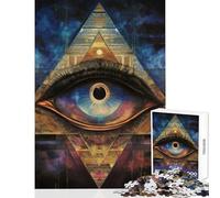 Rompecabezas para Adultos de 1000 Piezas con Forma de pirámide del Ojo Que Todo lo ve Juguetes antiestrés Regalos geniales Juegos relajantes Entrena tu Cerebro y Tus Manos tamaño 50x75cm