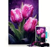 Rompecabezas para Adultos de 1000 Piezas con Forma de tulipán, Juego de Ajuste preciso, Juguete Inteligente para ejercitar la Mente, Ideal para el Tiempo Libre, Regalo de cumpleaños (38x26cm)