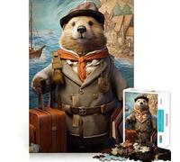 Rompecabezas para Adultos de 1000 Piezas con guía de Viaje, Nutria Marina, articulaciones Suaves, Divertido Juego de concentración Mental, Juego Casual, Regalo de cumpleaños (38x26cm)