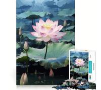 Rompecabezas para Adultos de 1000 Piezas con Hermosa Flor de Loto,diseño de Corte preciso,Juguete Inteligente para ejercitar la Mente,Juego Relajante,decoración navideña,Regalo (50x75cm)