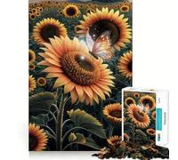 Rompecabezas para Adultos de 1000 Piezas con Hermosos Girasoles,diseño de Corte Fino,Ideal para Entrenar la Mente,Relajarse y Disfrutar del Tiempo Libre Juego artístico de cumpleaños (38x26cm)