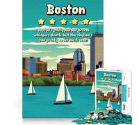 Rompecabezas para adultos de 1000 piezas con humor negro y divertido de Boston Juego de bordes limpios,juguete de construcción que fomenta la concentración,diversión para jugar despacio,regalo de ocio