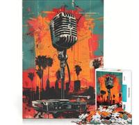 Rompecabezas para Adultos de 1000 Piezas con Iconos Musicales Estilo Graffiti, Juegos educativos, decoración, Cada Pieza es única 38x26cm