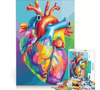 Rompecabezas para Adultos de 1000 Piezas con ilustración de corazón Estilo Pop Art a Color, Ideal para Decorar la Pared, diversión Familiar o como Regalo para Toda la Familia 50x75cm