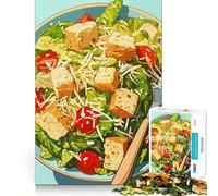 Rompecabezas para Adultos de 1000 Piezas con ilustración de Ensalada César Fresca Juego Divertido para Resolver Problemas Juego Casual para cumpleaños Arte y diversión (50x75cm)
