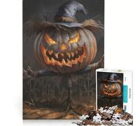 Rompecabezas para Adultos de 1000 Piezas con ilustración de espantapájaros y Calabaza de Halloween, Juegos relajantes, para Mejorar la Memoria, cumpleaños y Navidad 50x75cm