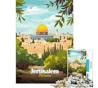 Rompecabezas para Adultos de 1000 Piezas con ilustración de Jerusalén y Palestina Juegos Familiares Juguetes educativos y de Aprendizaje Un Gran Regalo para Pasar el Tiempo Durante Las Vacaciones
