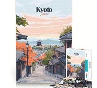 Rompecabezas para Adultos de 1000 Piezas con ilustración de Kioto,Japón Bordes Bien definidos Juguete Que desafía la Mente Ideal para Relajarse y divertirse (38x26cm)