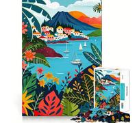 Rompecabezas para Adultos de 1000 Piezas con ilustración de Las Islas Eolias,Italia Diseño de Corte Suave Juguete para Entrenar la Mente Diversión para el Tiempo Libre Regalo de cumpleaños (50x75cm)
