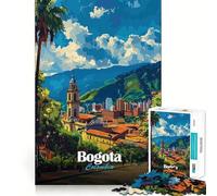 Rompecabezas para Adultos de 1000 Piezas con ilustración de Paisaje Urbano de Bogotá,Colombia Arte de Corte Fino,desafío Inteligente y Divertido,Juego para Momentos de Tranquilidad,Regalo