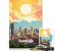 Rompecabezas para Adultos de 1000 Piezas con ilustración de Paisaje Urbano de Santiago de Chile Corte Impecable Juego para concentrarse Regalo Ideal para Jugar Gratis cumpleaños