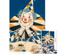 Rompecabezas para Adultos de 1000 Piezas con ilustración de Payaso Triste Juguetes antiestrés Regalos para el Amigo Invisible Juego práctico Lista de Deseos con Papá Noel Tamaño 38x52cm