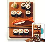 Rompecabezas para Adultos de 1000 Piezas con ilustración de Plato de Sushi Juego de Ajuste preciso Juguete Inteligente para el Cerebro Tiempo Libre Regalo de cumpleaños para la Mente (38x52cm)