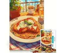 Rompecabezas para Adultos de 1000 Piezas con ilustración de Pollo a la parmesana con Espaguetis Juguete Inteligente de Corte Premium para Jugar y desarrollar el Cerebro Ideal para divertirse en casa