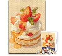 Rompecabezas para Adultos de 1000 Piezas con ilustración de Postre de Tarta de Fresa, Rompecabezas para Juegos Familiares, una Obra de Arte, Regalos para el Amigo Secreto, tamaño 38x26cm