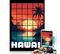 Rompecabezas para Adultos de 1000 Piezas con ilustración de Puesta de Sol en Hawái Juguete para Jugar y desafiar la Mente Ideal para un Juego Relajante cumpleaños 38x52cm