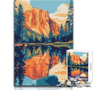 Rompecabezas para Adultos de 1000 Piezas con ilustración de Reflejos del Atardecer en Yosemite, Juego desafiante, Juguetes para decoración del hogar, Juguetes antiestrés, tamaño 38x52cm