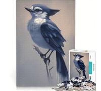 Rompecabezas para Adultos de 1000 Piezas con ilustración de un arrendajo Azul en una Rama Juegos relajantes, desafío difícil, Ideal para Fortalecer el Amor en Pareja 50x75cm