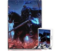 Rompecabezas para Adultos de 1000 Piezas con ilustración de un Caballero Oscuro a Caballo Un pasatiempo Tranquilo y satisfactorio Juguete de Corte de precisión Entrelazado Tamaño 38x52cm