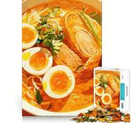 Rompecabezas para Adultos de 1000 Piezas con ilustración de un Delicioso tazón de Ramen Decoración de Bordes impecables Juguete Que desafía la Mente Ideal para Relajarse y Disfrutar