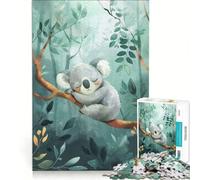 Rompecabezas para Adultos de 1000 Piezas con ilustración de un Koala durmiendo en el Bosque Ideal para Juegos Familiares y decoración de Pared Piezas de Formas aleatorias Que encajan Perfectamente