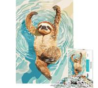 Rompecabezas para Adultos de 1000 Piezas con ilustración de un Perezoso Nadando en el Agua Juegos relajantes Que desafían la Inteligencia Juguetes adictivos Un Gran Regalo para Toda la Familia