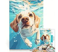 Rompecabezas para Adultos de 1000 Piezas con ilustración de un Perro Nadando bajo el Agua, Juguetes antiestrés, un Reto difícil, un Gran Regalo para los Amantes de los Juegos 50x75cm