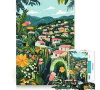 Rompecabezas para Adultos de 1000 Piezas con ilustración de un Pueblo de Honduras Juguete Divertido Que desafía la Mente Juego Acogedor Regalo Ideal para cumpleaños (38x26cm)