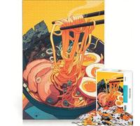 Rompecabezas para Adultos de 1000 Piezas con ilustración de un tazón de Ramen Juguetes para armar una Forma Interesante de Reducir el estrés con póster y Hoja de Preguntas a Juego 50x75cm