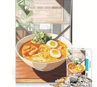 Rompecabezas para Adultos de 1000 Piezas con ilustración de un tazón de Ramen Juguetes para armar una Forma Interesante de Reducir el estrés con póster y Hoja de Preguntas a Juego 50x75cm