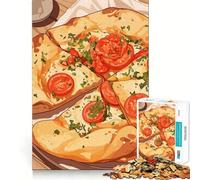 Rompecabezas para Adultos de 1000 Piezas con ilustración de una Deliciosa Pizza de Tomate,Bordes Bien definidos,Juguete Que desafía la Mente,Ideal para Relajarse y Disfrutar de un Regalo navideño