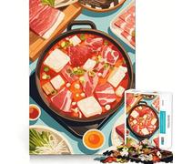 Rompecabezas para Adultos de 1000 Piezas con ilustración de una Fiesta de Olla Caliente Coreana Corte Impecable Juego para concentrarse Regalo Ideal para Jugar Gratis cumpleaños