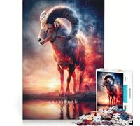 Rompecabezas para Adultos de 1000 Piezas con ilustración del Carnero del Signo Zodiacal Capricornio Juego práctico para Relajarse y desconectar Ideal para Decorar el Escritorio 38x52cm