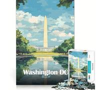 Rompecabezas para Adultos de 1000 Piezas con ilustración del Monumento a Washington DC Juego de Ajuste preciso Juguete Inteligente para el Cerebro Tiempo Libre Regalo de cumpleaños para la Mente