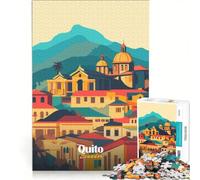Rompecabezas para Adultos de 1000 Piezas con ilustración del Paisaje Urbano de Quito Juegos relajantes para ejercitar la Mente y Las Manos cumpleaños y Navidad 50x75cm