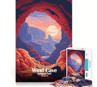 Rompecabezas para Adultos de 1000 Piezas con ilustración del Parque Nacional Cueva del Viento Bordes impecables Divertido Juego de concentración Mental Juego Tranquilo decoración navideña Regalo