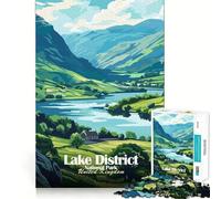 Rompecabezas para Adultos de 1000 Piezas con ilustración del Parque Nacional del Distrito de los Lagos Corte Diversión,desafío Inteligente,Juego Tranquilo artístico