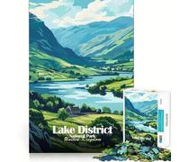 Rompecabezas para Adultos de 1000 Piezas con ilustración del Parque Nacional del Distrito de los Lagos Juguete Divertido para Jugar y desafiar la Mente Regalo Ideal para cumpleaños (50x75cm)