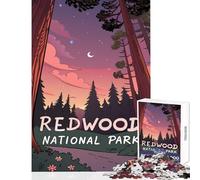 Rompecabezas para Adultos de 1000 Piezas con ilustración del Parque Nacional Redwood Juguetes antiestrés Obras de Arte Regalo Juegos Divertidos con Piezas de Formas aleatorias Totalmente entrelazadas