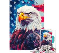 Rompecabezas para Adultos de 1000 Piezas con la Bandera del águila Americana Juguetes para armar Una Obra de Arte Un Juego desafiante para Toda la Familia (38x26cm)