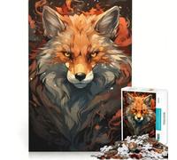 Rompecabezas para Adultos de 1000 Piezas con la Cara del Zorro del Sr Fantástico Juego Imposible Mejora la Memoria con Piezas de Formas aleatorias Que encajan Perfectamente 38x26cm