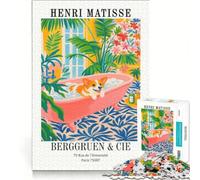 Rompecabezas para Adultos de 1000 Piezas con la Imagen de Henri Matisse Corgi en el baño lámina artística Juego Educativo decoración del hogar para Fortalecer el Amor Entre Parejas 38x52cm