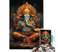 Rompecabezas para Adultos de 1000 Piezas con la Imagen de la deidad Lord Ganesha Juego Educativo Juguetes didácticos Regalos de Amigo Invisible Decoración del hogar (Tamaño 75x50cm)