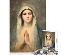 Rompecabezas para Adultos de 1000 Piezas con la Imagen de la Virgen María en oración Juego Familiar para la decoración del hogar Juguetes DIY Que fomentan el Amor Entre Parejas (50x75cm)